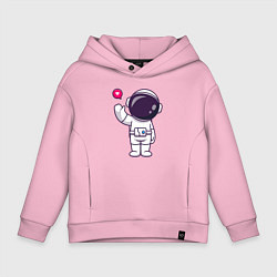 Толстовка оверсайз детская Hello spaceman, цвет: светло-розовый