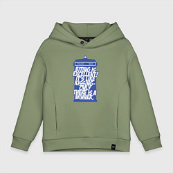 Толстовка оверсайз детская Tardis box, цвет: авокадо