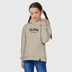 Толстовка оверсайз детская Elena never alone - motto, цвет: миндальный — фото 2