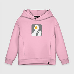 Толстовка оверсайз детская Гусь-нормусь, цвет: светло-розовый