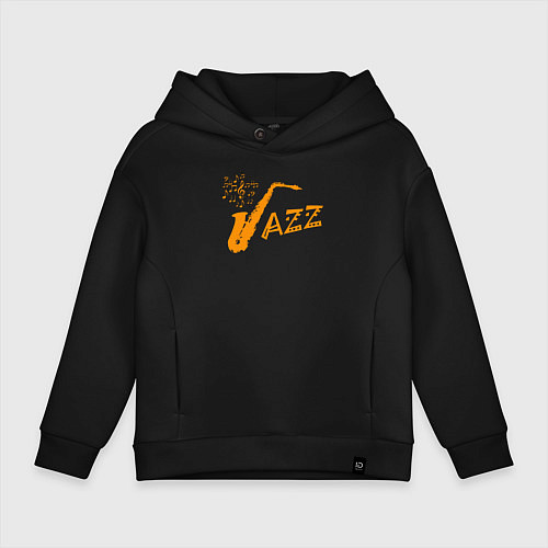 Детское худи оверсайз Jazz sax / Черный – фото 1