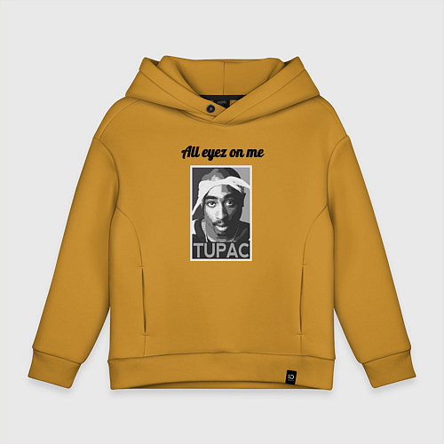 Детское худи оверсайз 2pac Art All eayz on me / Горчичный – фото 1