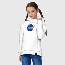 Толстовка оверсайз детская Nope NASA, цвет: белый — фото 2