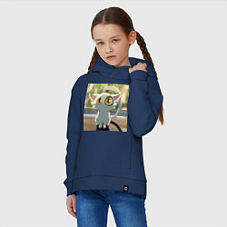 Толстовка оверсайз детская Судзумэ закрывающая двери Дайджин, цвет: тёмно-синий — фото 2