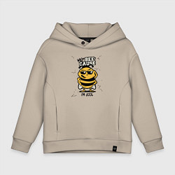 Толстовка оверсайз детская Why bee cause im cool, цвет: миндальный