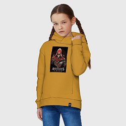 Толстовка оверсайз детская Assassins creed профиль игрока, цвет: горчичный — фото 2