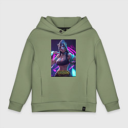 Толстовка оверсайз детская League of Legends Akali Kda, цвет: авокадо