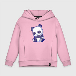 Толстовка оверсайз детская Смеющаяся панда, цвет: светло-розовый