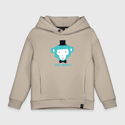 Детское худи оверсайз Cool monkey / Миндальный – фото 1
