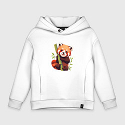 Толстовка оверсайз детская The Red Panda, цвет: белый