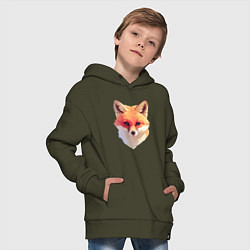 Толстовка оверсайз детская Foxs head, цвет: хаки — фото 2