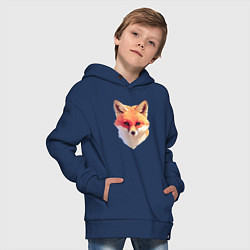 Толстовка оверсайз детская Foxs head, цвет: тёмно-синий — фото 2