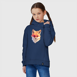 Толстовка оверсайз детская Foxs head, цвет: тёмно-синий — фото 2
