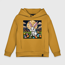 Толстовка оверсайз детская Пасха при луне, цвет: горчичный