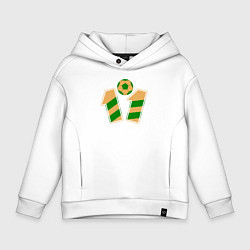 Толстовка оверсайз детская 11 номер футбольный мяч, цвет: белый