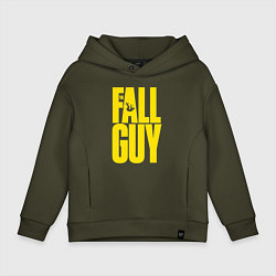 Толстовка оверсайз детская The fall guy logo, цвет: хаки