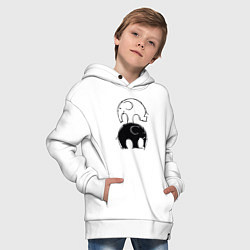 Толстовка оверсайз детская Cute elephants, цвет: белый — фото 2