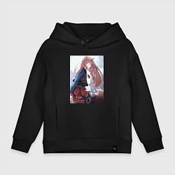 Толстовка оверсайз детская Волчица Холо Мудрая, цвет: черный