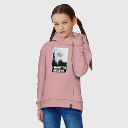 Толстовка оверсайз детская X files - dumpling, цвет: пыльно-розовый — фото 2