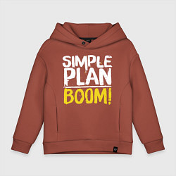 Толстовка оверсайз детская Simple plan - boom, цвет: кирпичный