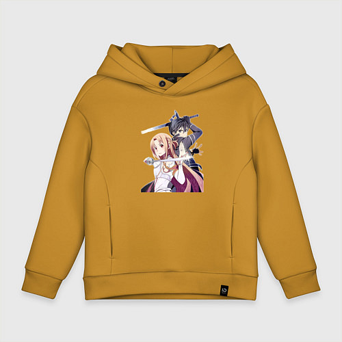 Детское худи оверсайз Мастера Меча Онлайн Кадзуто Киригая / Горчичный – фото 1