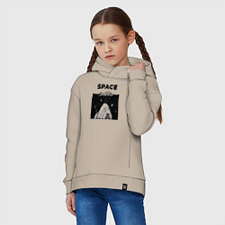 Толстовка оверсайз детская Морской космос, цвет: миндальный — фото 2