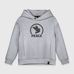 Толстовка оверсайз детская Peace bird, цвет: меланж