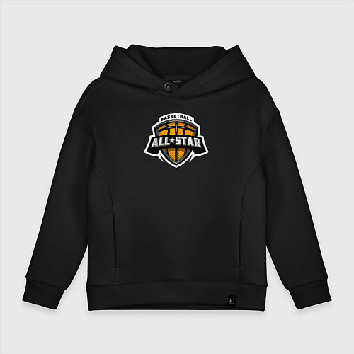 Детское худи оверсайз All-star basket / Черный – фото 1
