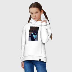 Толстовка оверсайз детская Бездомный бог кот Ято, цвет: белый — фото 2