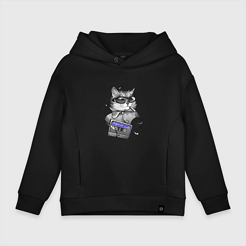 Детское худи оверсайз Depeche Mode - Depeche cat / Черный – фото 1