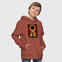 Толстовка оверсайз детская Эсканор грех льва, цвет: кирпичный — фото 2