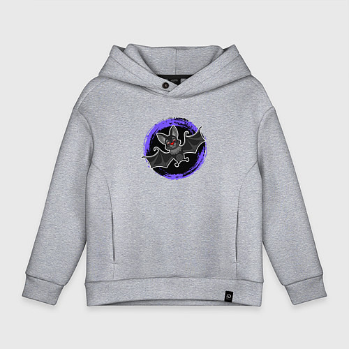 Детское худи оверсайз Мультяшная летучая мышь / Меланж – фото 1