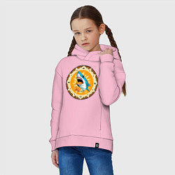 Толстовка оверсайз детская Апельсиновый сюрприз от голубой акулы, цвет: светло-розовый — фото 2