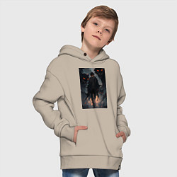 Толстовка оверсайз детская Мэгуми Фусигуро арт Магическая битва, цвет: миндальный — фото 2