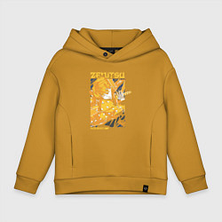 Толстовка оверсайз детская Клинок, рассекающий демонов Зеницу с катаной, цвет: горчичный