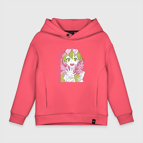 Детское худи оверсайз Митсури - Demon slayer Mitsuri / Коралловый – фото 1