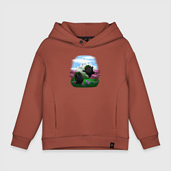 Толстовка оверсайз детская Духи леса, цвет: кирпичный