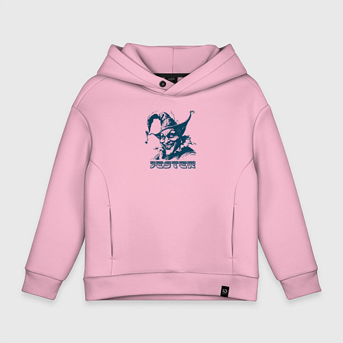 Детское худи оверсайз Зловещий шут с жутким лицом / Светло-розовый – фото 1