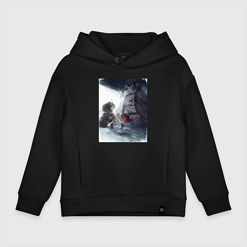 Детское худи оверсайз Безработный Рудеус Грейрат / Черный – фото 1