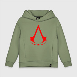 Толстовка оверсайз детская Red logo of assassins, цвет: авокадо