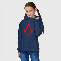 Толстовка оверсайз детская Red logo of assassins, цвет: тёмно-синий — фото 2