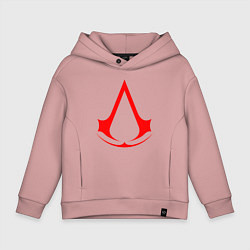 Толстовка оверсайз детская Red logo of assassins, цвет: пыльно-розовый