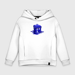 Толстовка оверсайз детская Tardis ink, цвет: белый