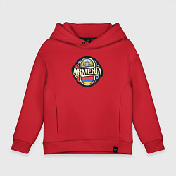 Толстовка оверсайз детская Моя Армения, цвет: красный