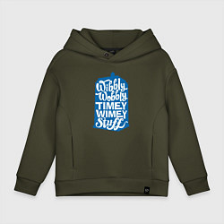 Толстовка оверсайз детская Timey stuff, цвет: хаки