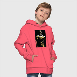 Толстовка оверсайз детская Ванпанчмен Сайтама супергерой, цвет: коралловый — фото 2