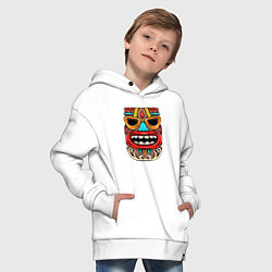Толстовка оверсайз детская Tiki mask, цвет: белый — фото 2