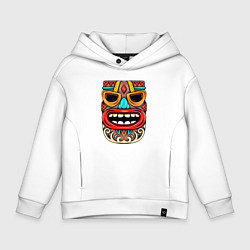 Толстовка оверсайз детская Tiki mask, цвет: белый