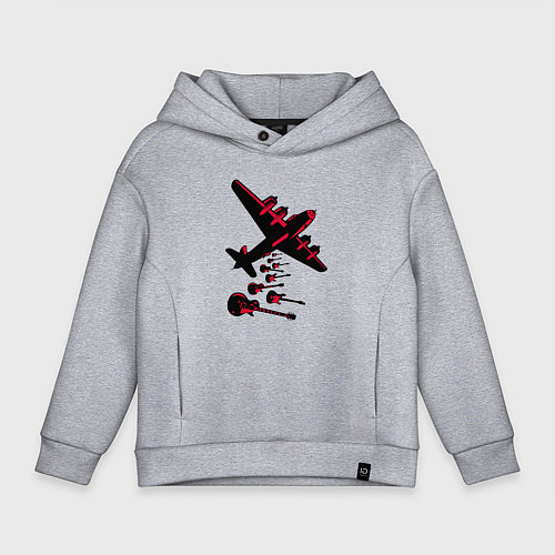 Детское худи оверсайз Гитарный дождь / Меланж – фото 1