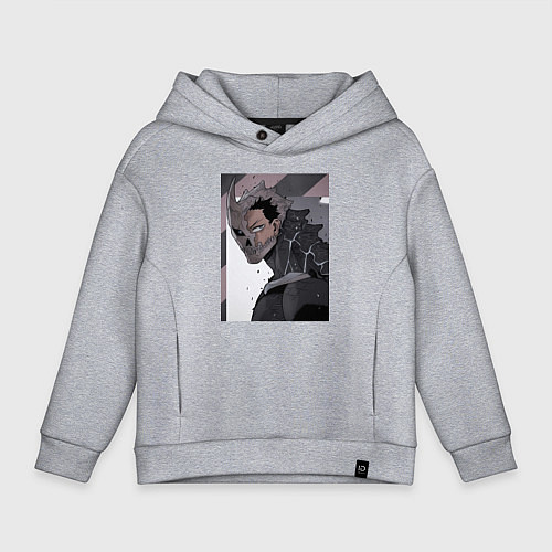 Детское худи оверсайз Кайдзю номер восемь Кафка Хибино Силы обороны боец / Меланж – фото 1
